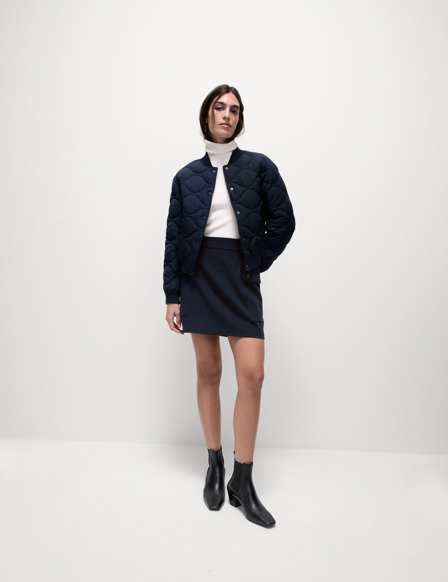Saten Kapitone Bomber Ceket
