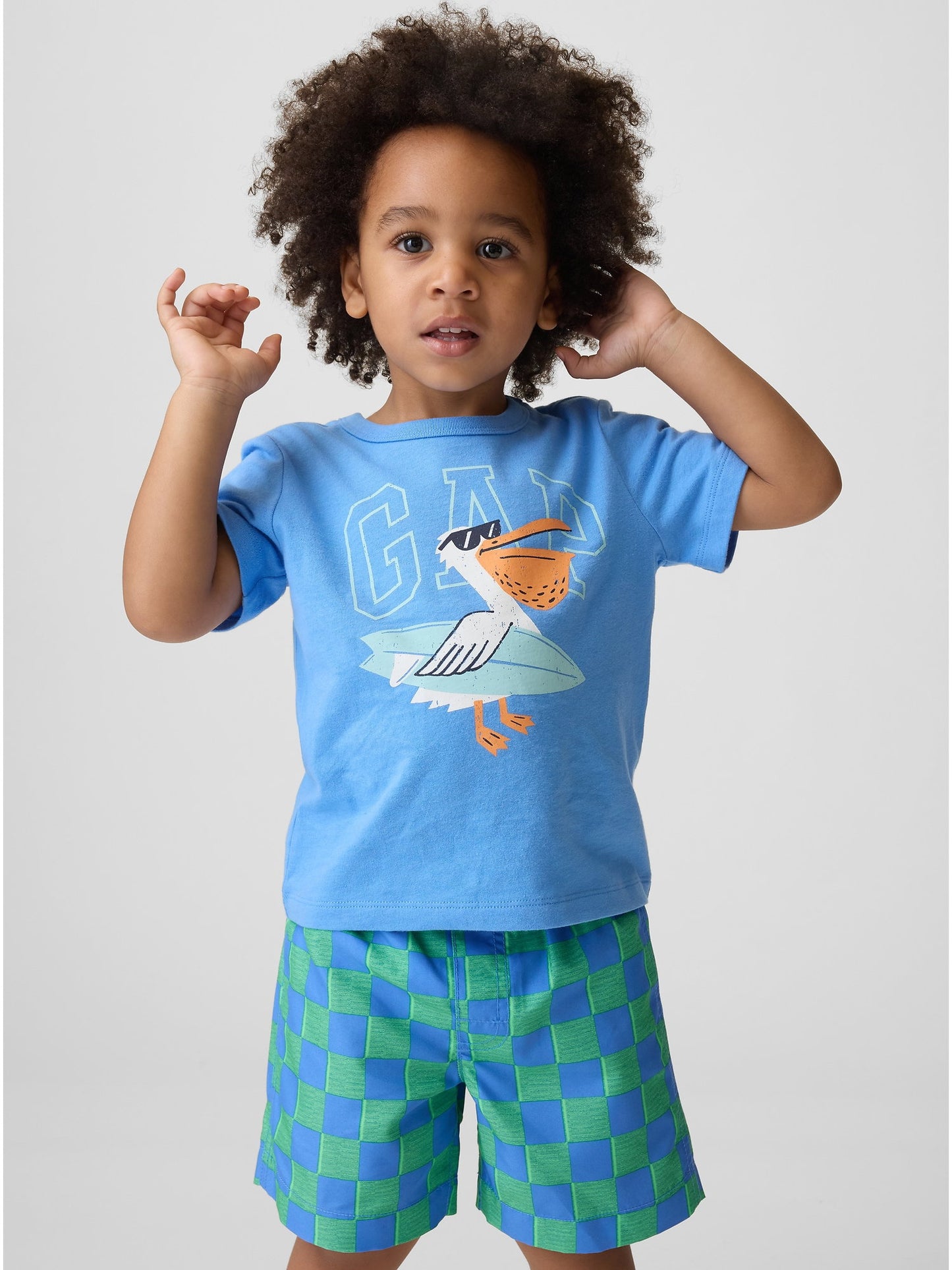 Açık Mavi Grafik Logo T-shirt
