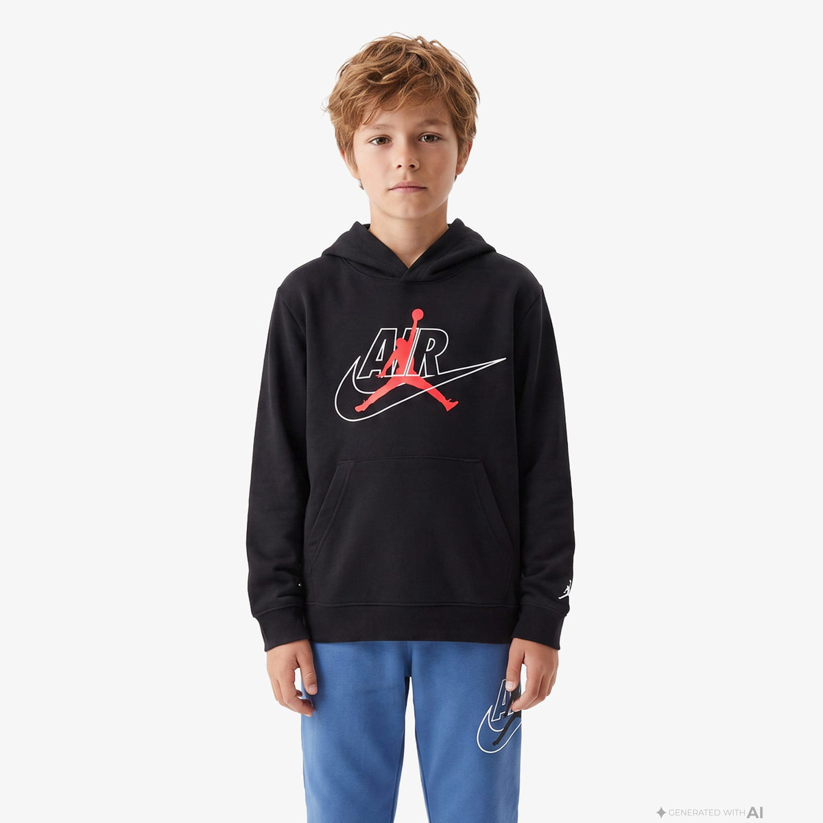 Jordan Mj Jumpman Air Hooded Çocuk Siyah Sweatshirt