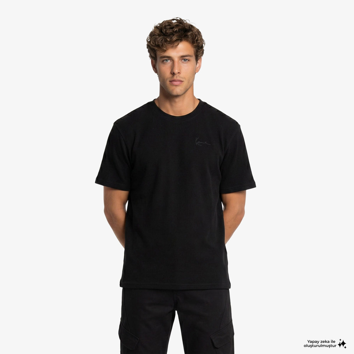 Karl Kani Signature Waffle Erkek Siyah T-shirt