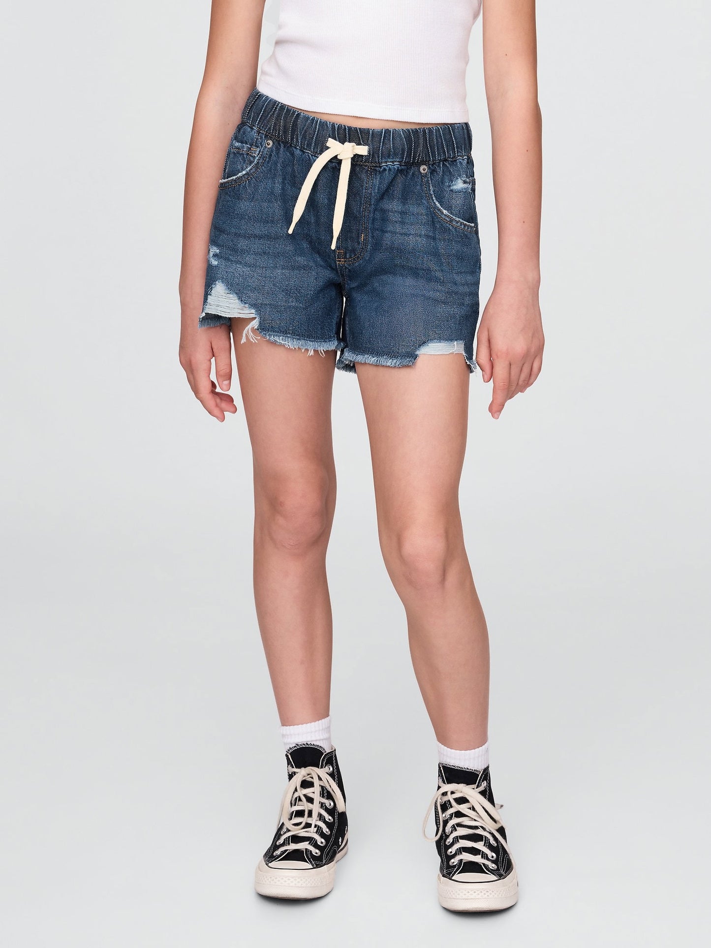 Lacivert Low Rise Ultrasoft Stride Relaxed Denim Şort