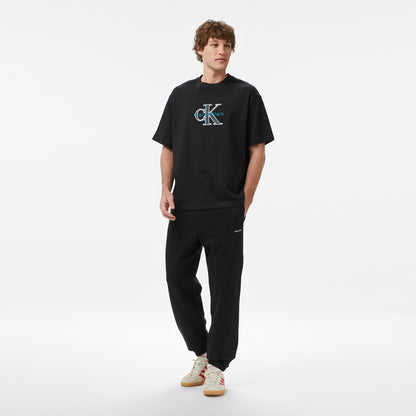 Calvin Klein Tricolor Monologo Graphic Erkek Siyah T-shirt