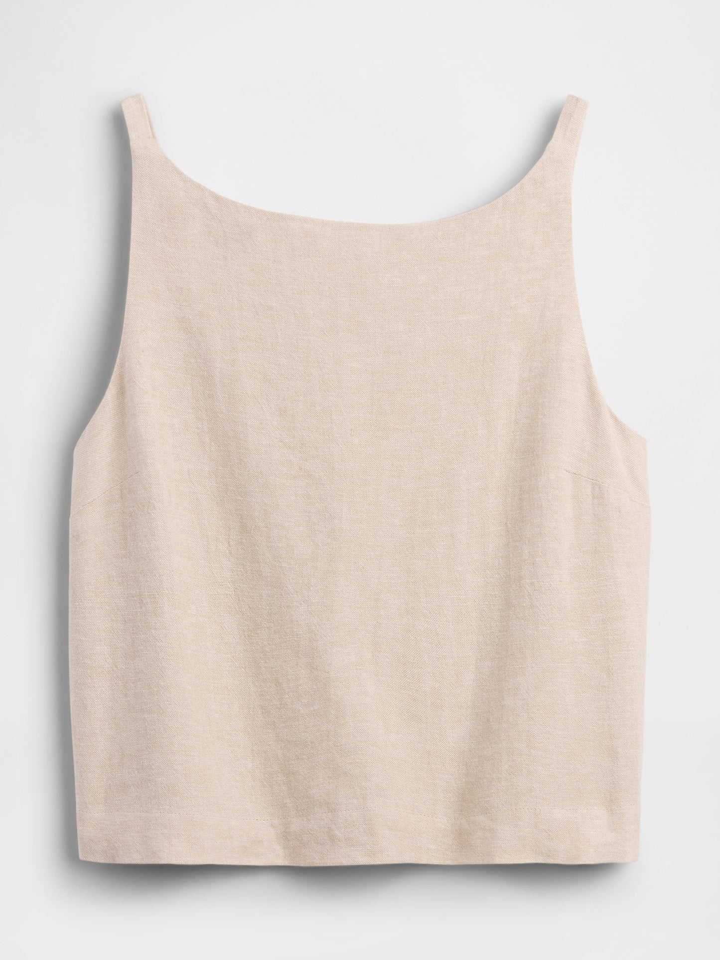 Bej Keten Karışımlı Apron Bluz