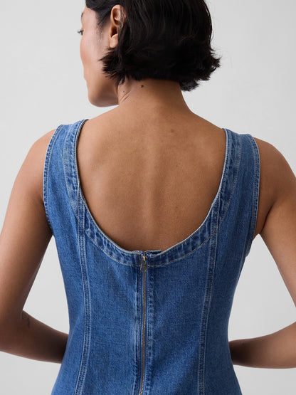 Mavi Denim Botneck Open-back Mini Elbise
