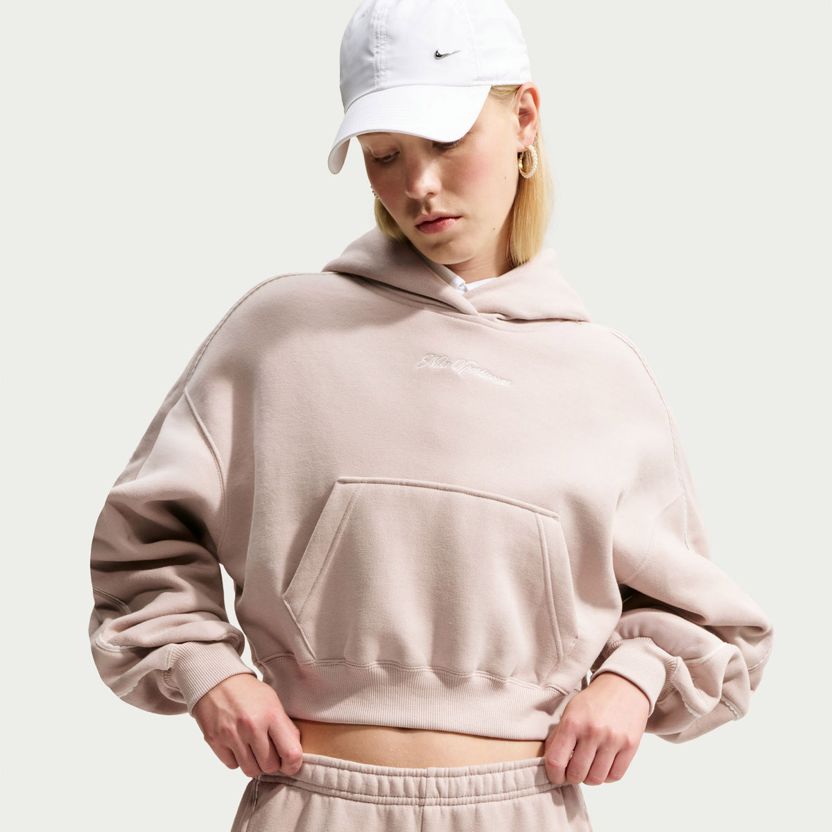 Nike Studio Fleece Kadın Krem Sweatshirt