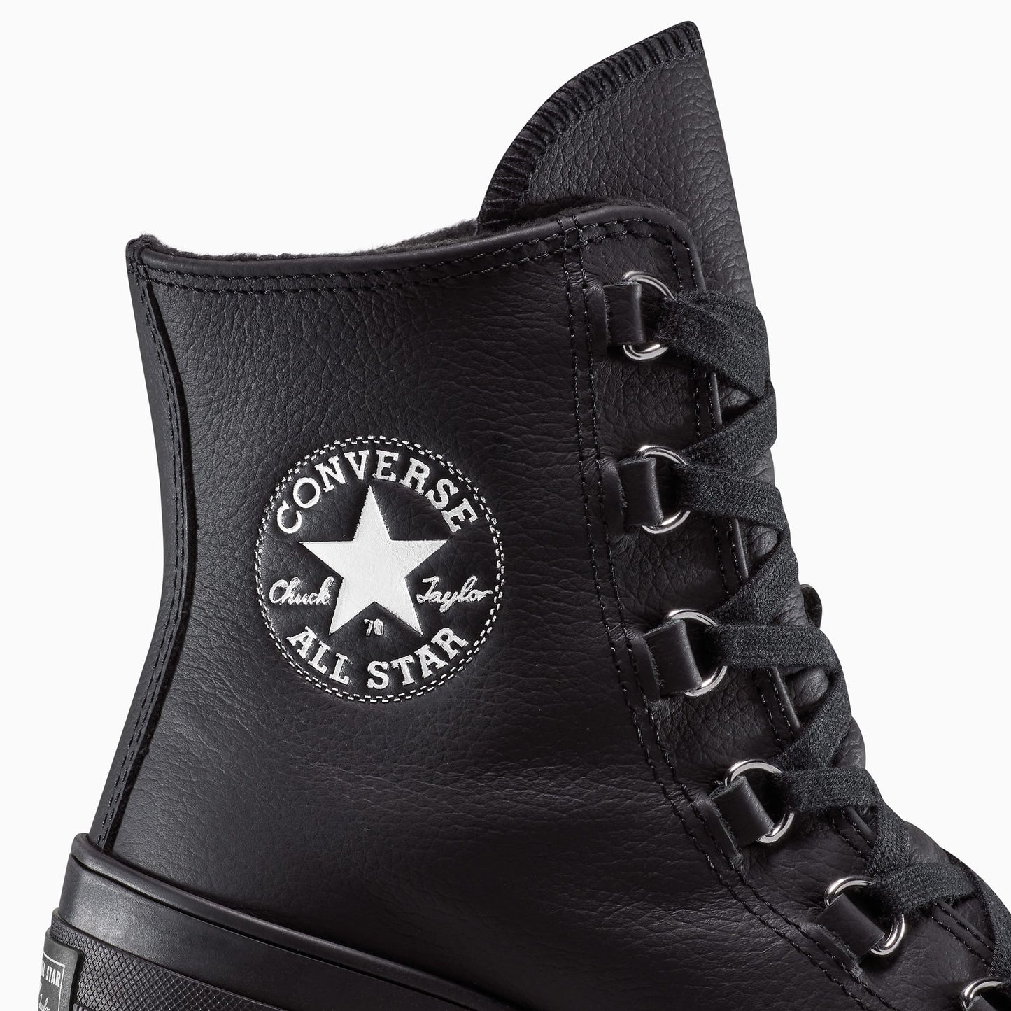 Converse Chuck 70 De Luxe Heel Leather High Top Kadın Siyah Sneaker