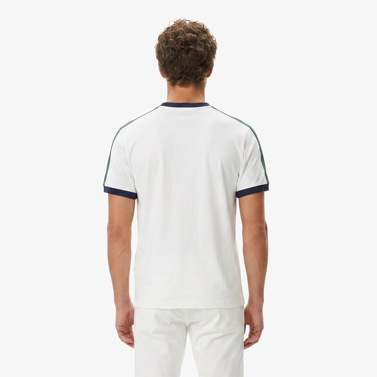 Lacoste Regular Fit Bisiklet Yaka Renk Bloklu Erkek Beyaz T-shirt