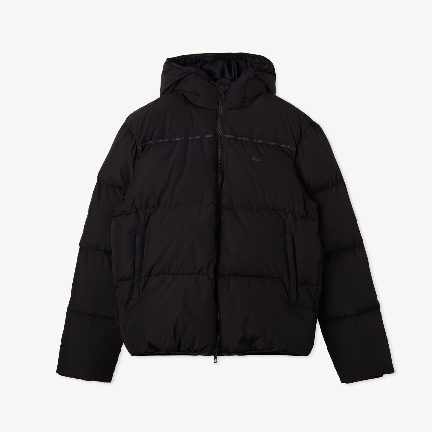 Lacoste Erkek Relaxed Fit Kapüşonlu Siyah Mont