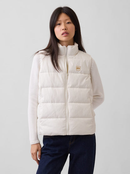 Kırık Beyaz Relaxed Puffer Şişme Yelek