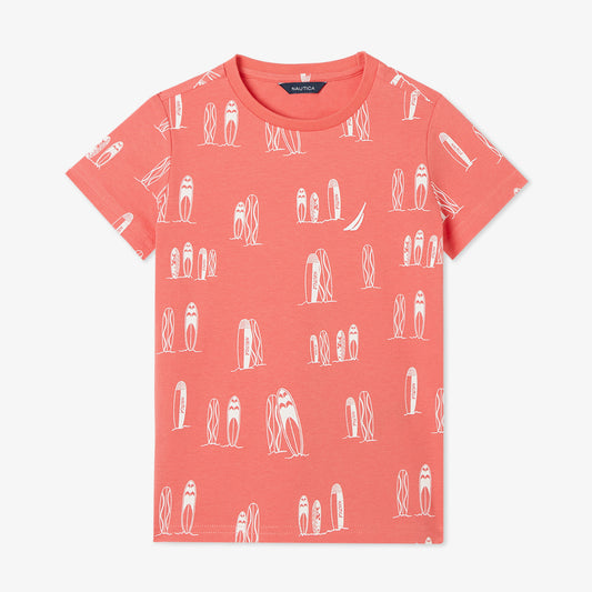 Nautica Erkek Çocuk Kırmızı Regular Fit Baskılı T-shirt
