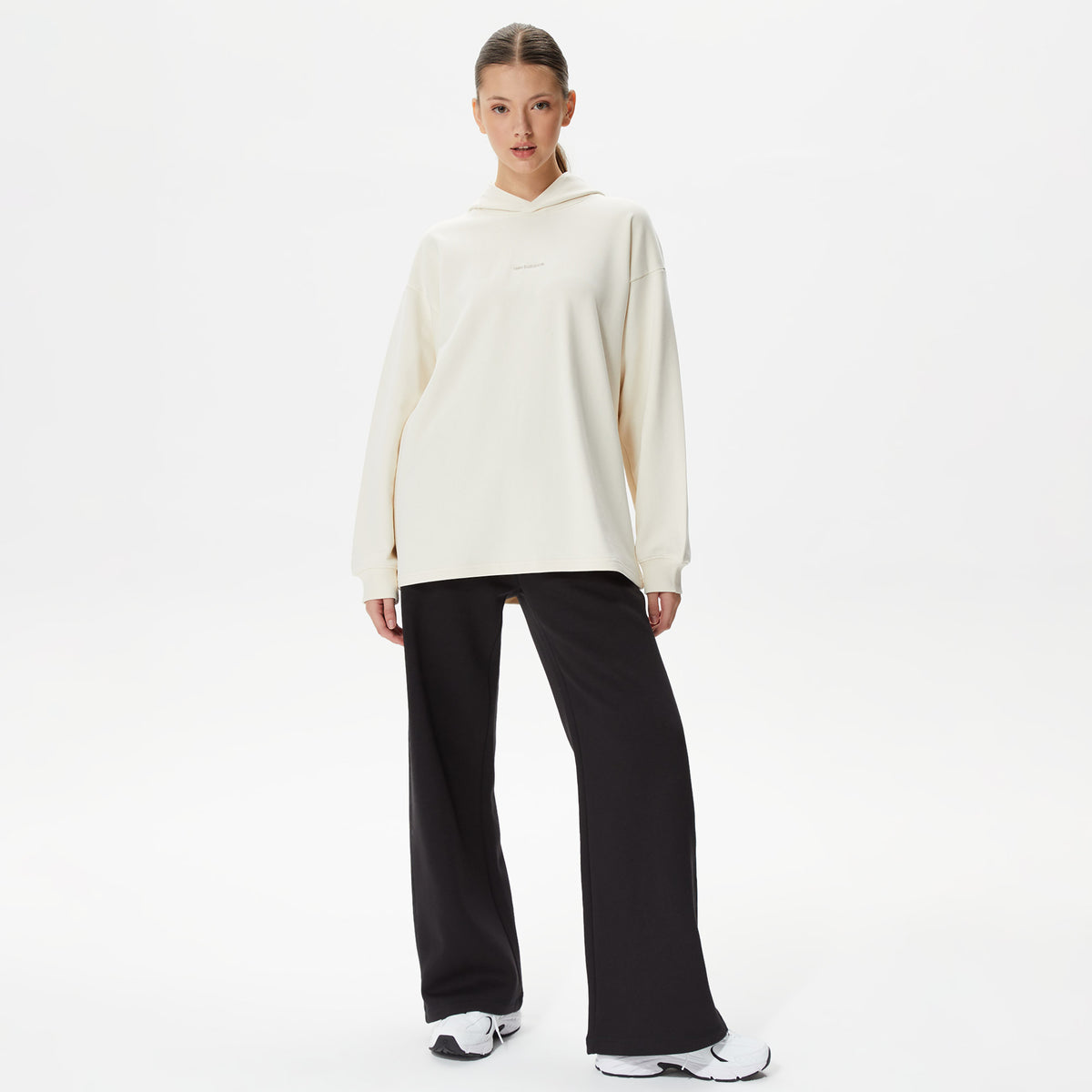 New Balance Athletics Linear Kadın Bej Hoodie