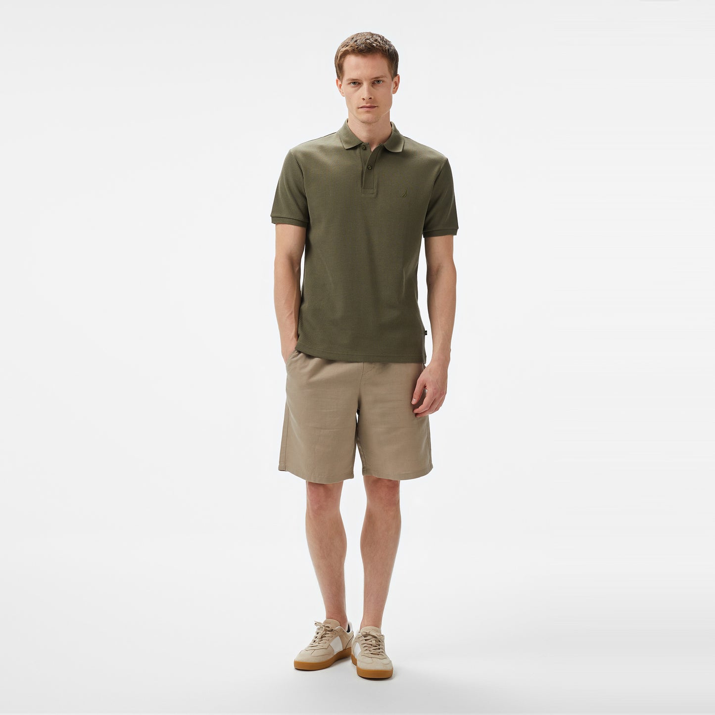 Nautica Erkek Yeşil Slim Fit Polo Yaka T-shirt