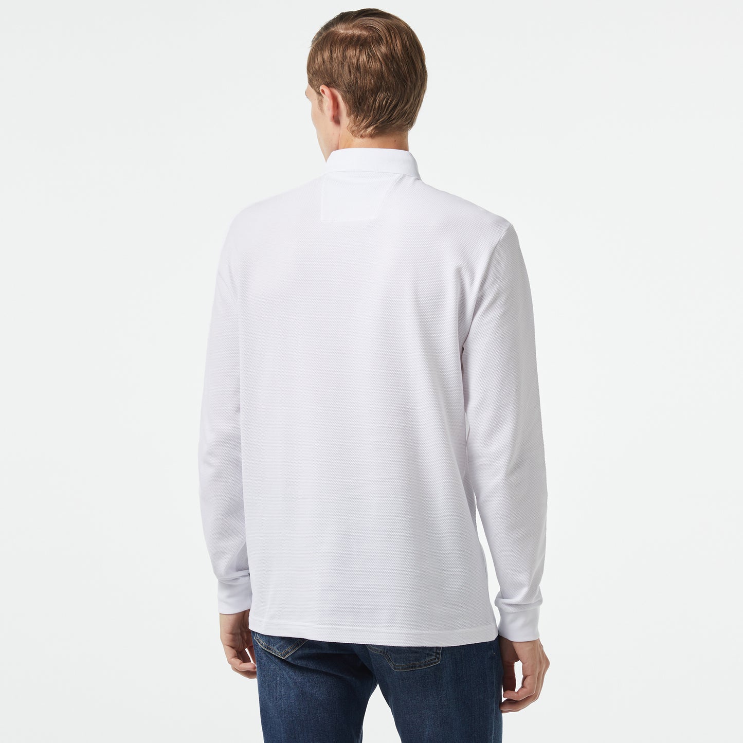 Nautica Erkek Beyaz Slim Fit Uzun Kollu Polo Yaka T-shirt