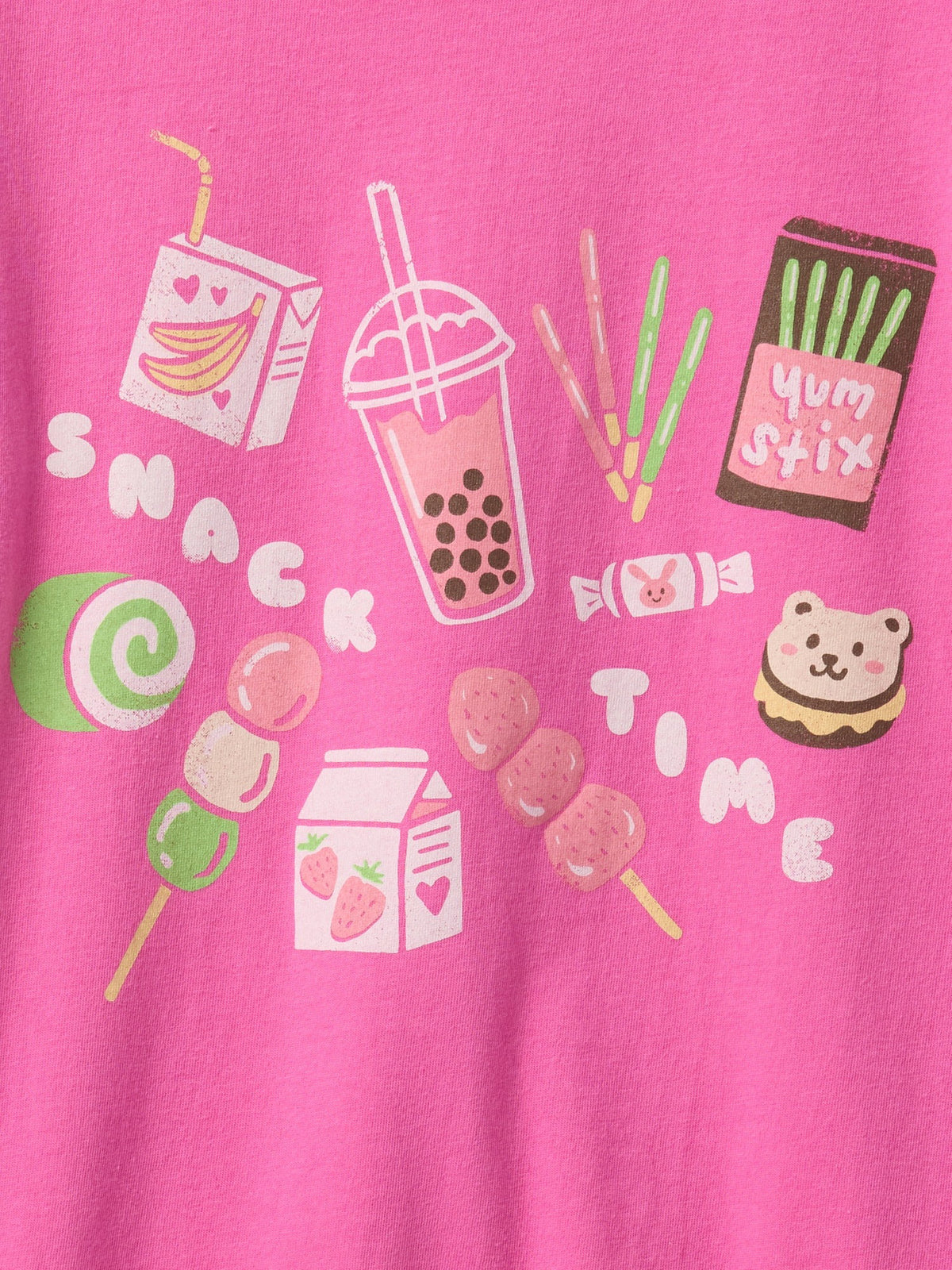 Pembe Grafik Baskılı T-shirt