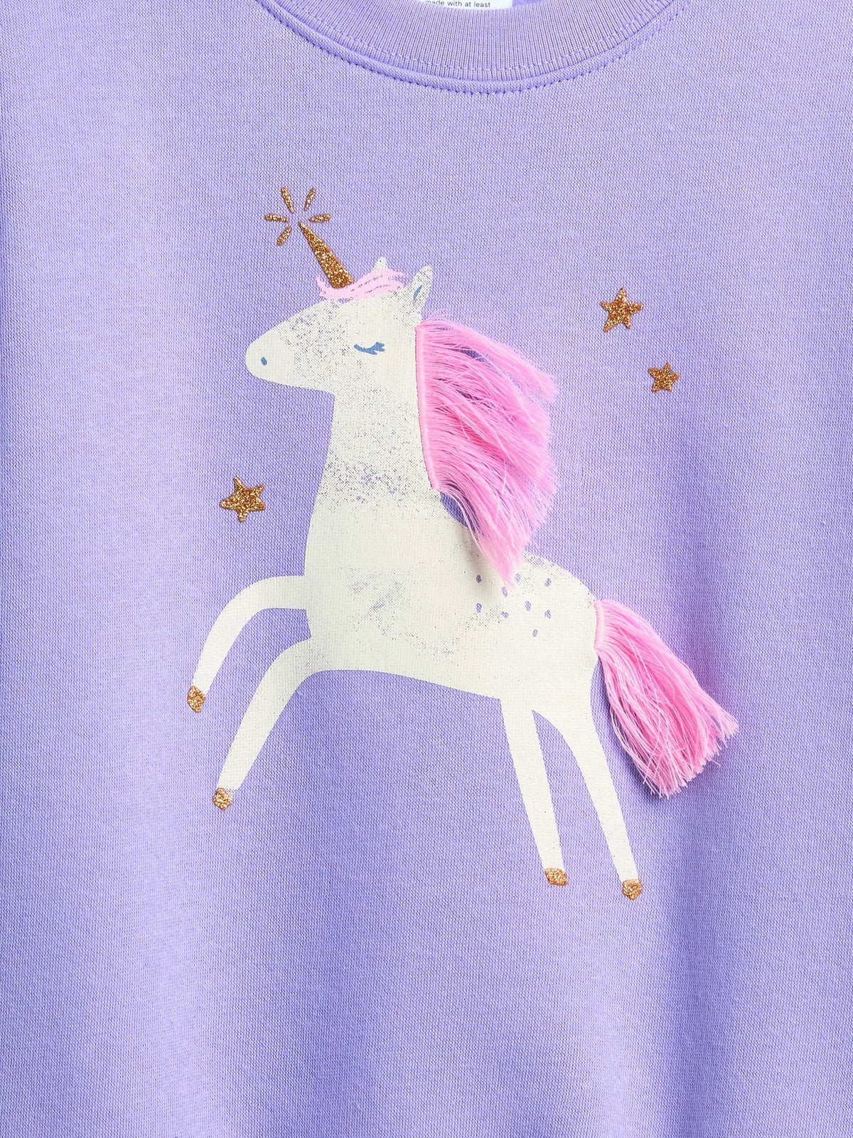 Lila Grafik Baskılı Sweatshirt