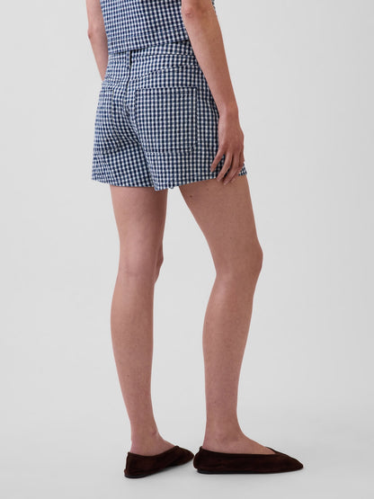 Mavi 3.5 High Rise Gingham Relaxed Straight Denim Şort