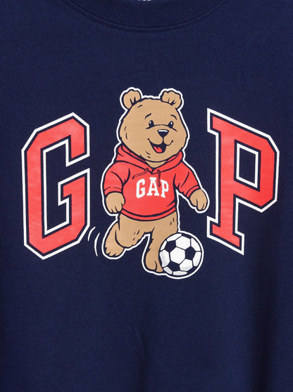 Lacivert Oversized Brannan Bear Varsity Grafik Logo T-shirt