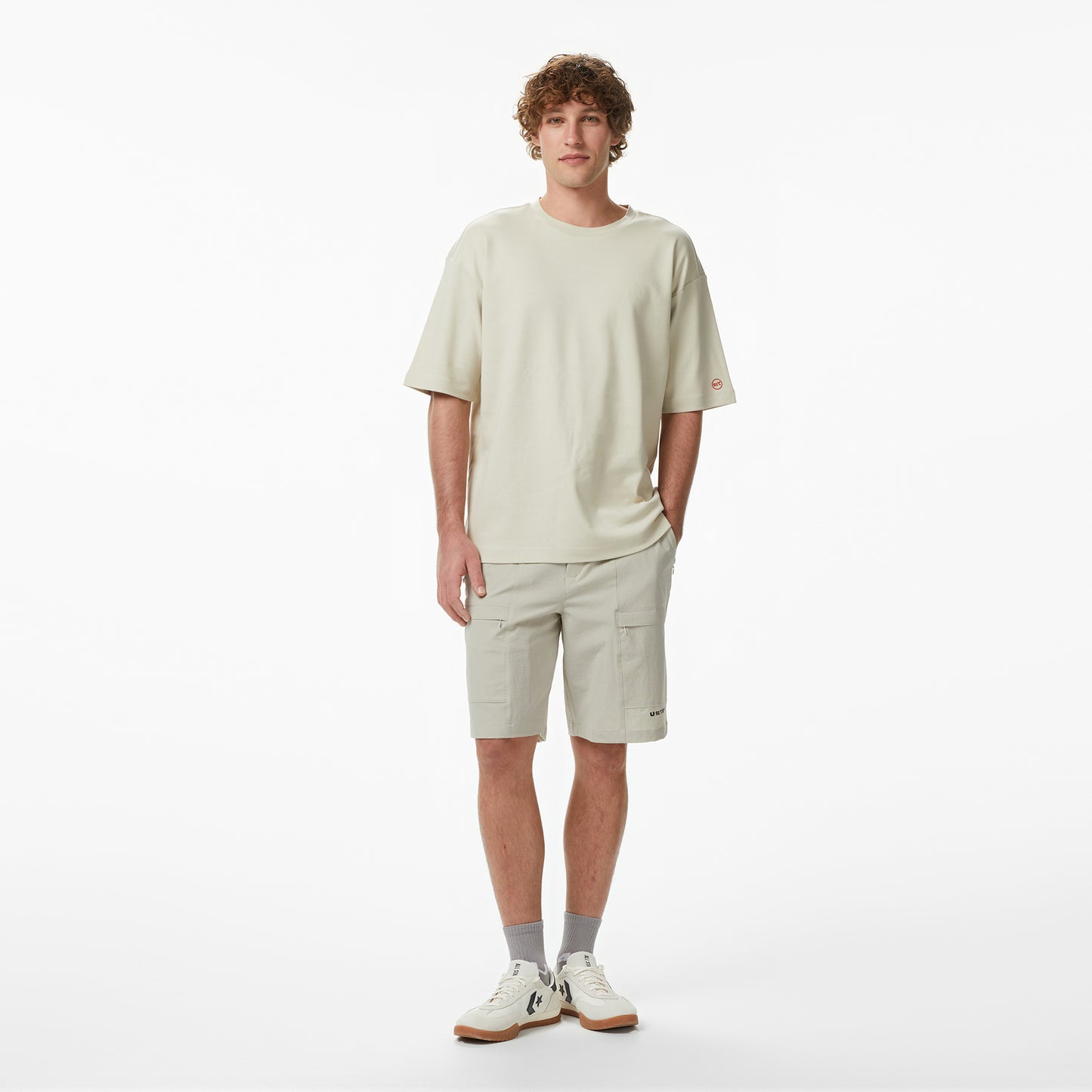 United4 Regular Fit Erkek Krem T-shirt