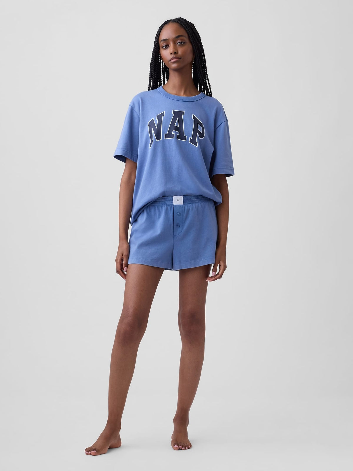 Mavi Boxer Pijama Şort