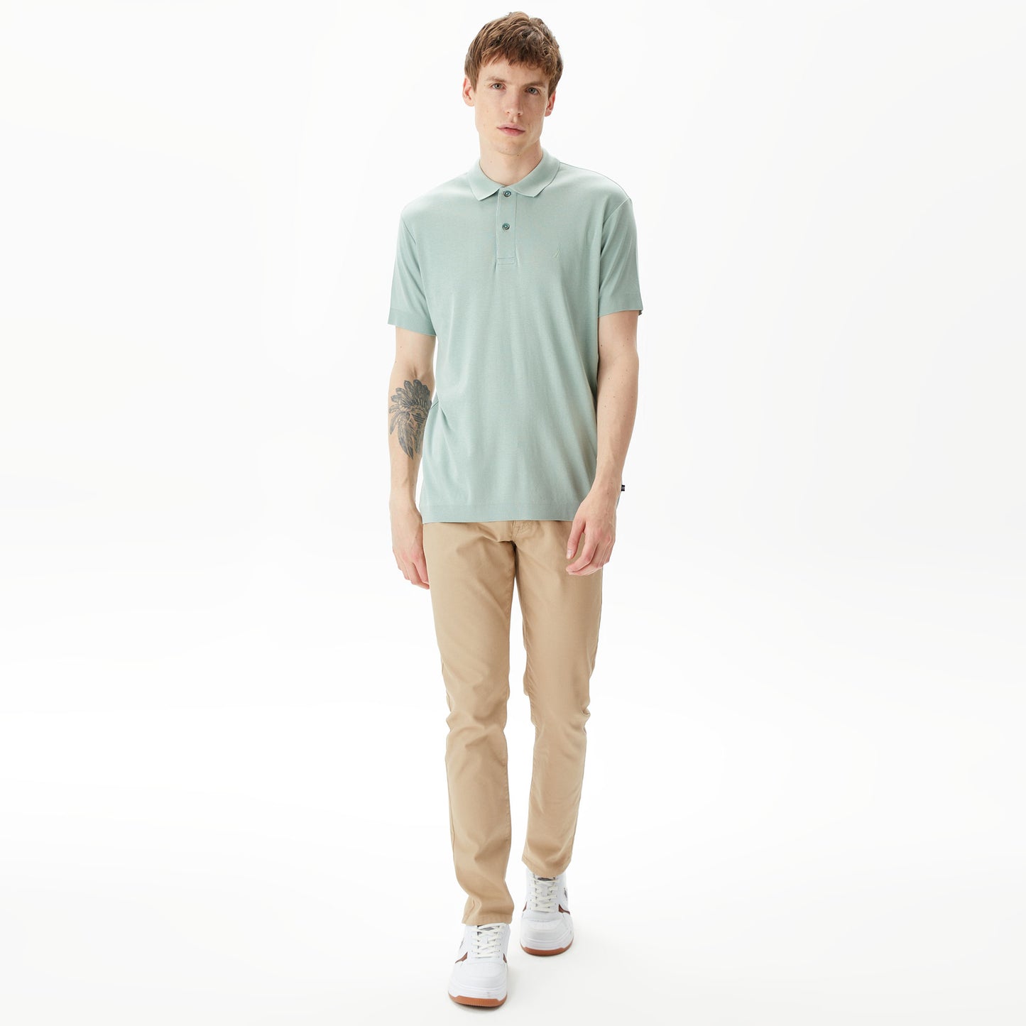 Nautica Erkek Yeşil Classic Fit Kısa Kollu Polo Yaka T-shirt