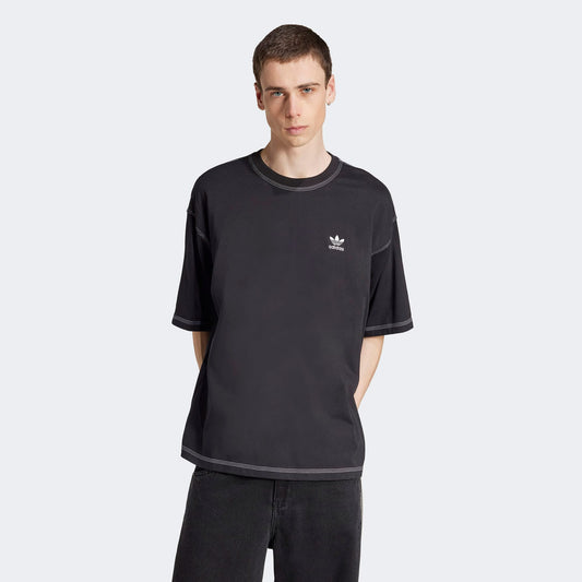 Adidas Trefoil Essentials Erkek Siyah Oversize T-shirt