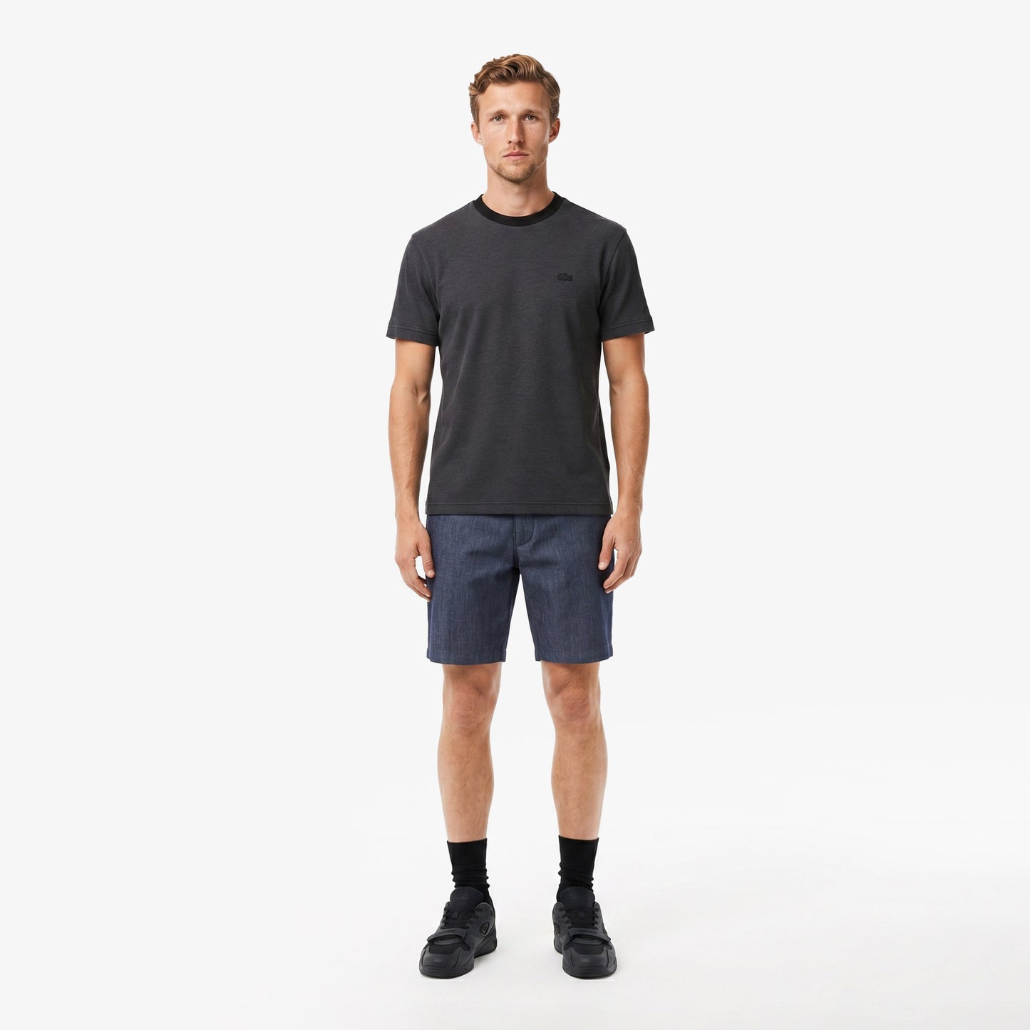 Lacoste Relaxed Fit Bisiklet Yaka Erkek Siyah T-shirt
