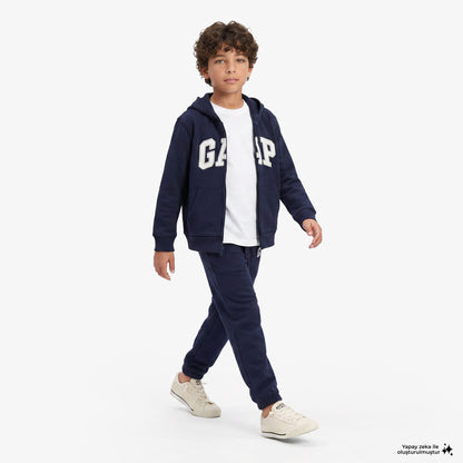 Gap Relaxed Fit Fermuarlı Çocuk Lacivert Sweatshirt