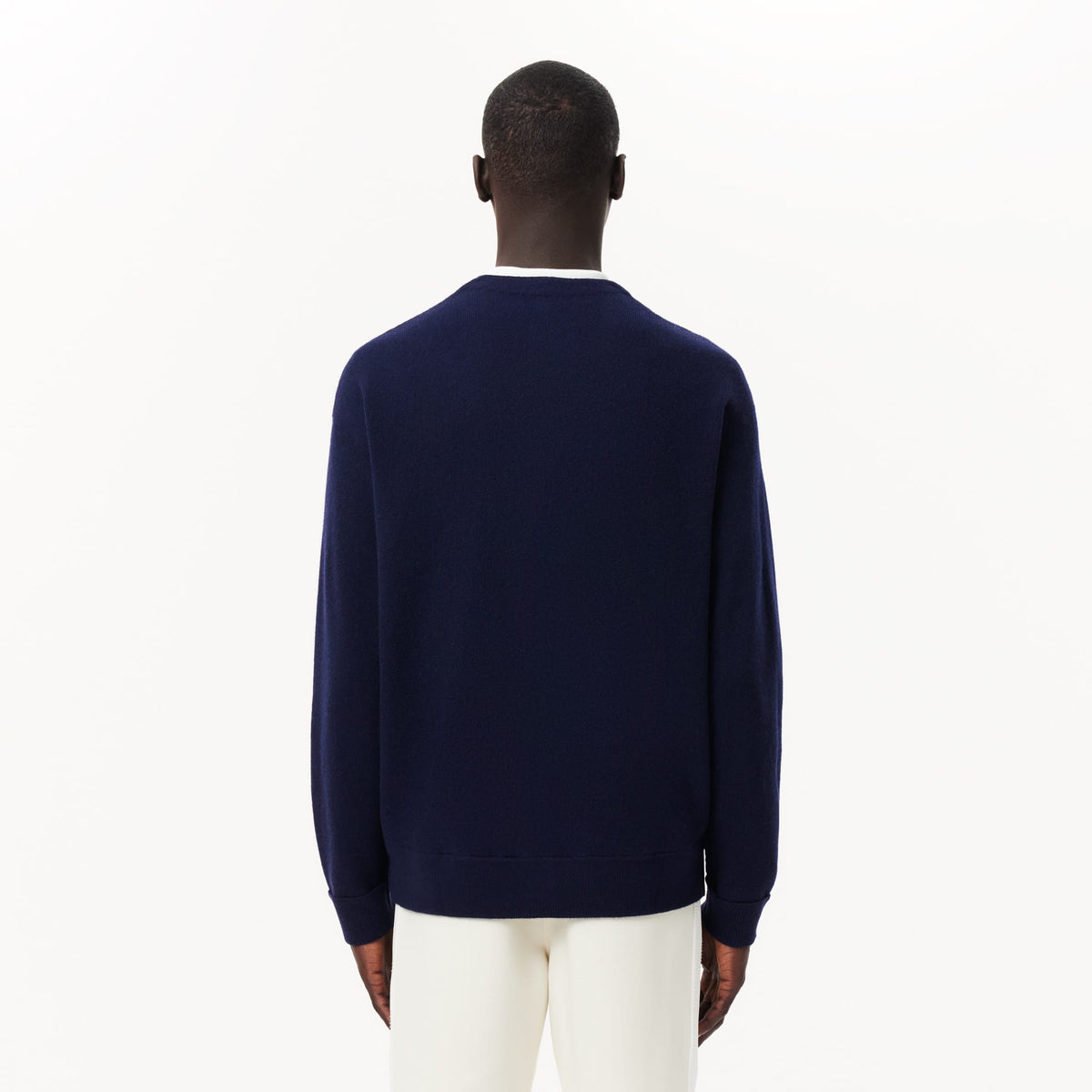 Lacoste Relaxed Fit V Yaka Erkek Lacivert Hırka