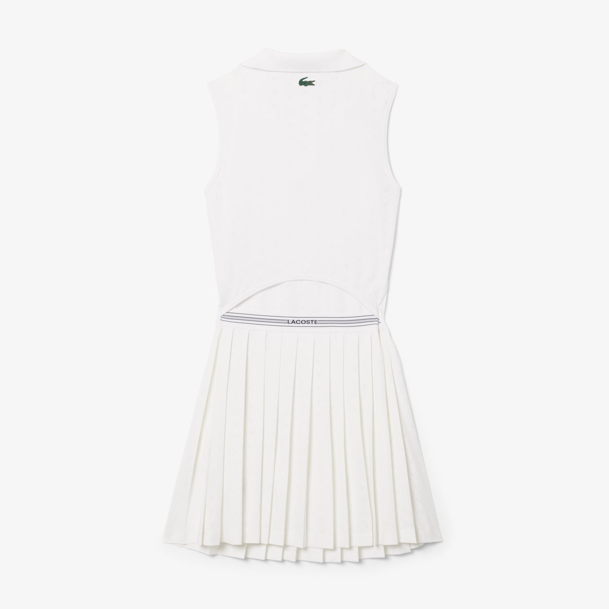 Lacoste Sport Kadın Slim Fit Kolsuz Polo Yaka Beyaz Elbise