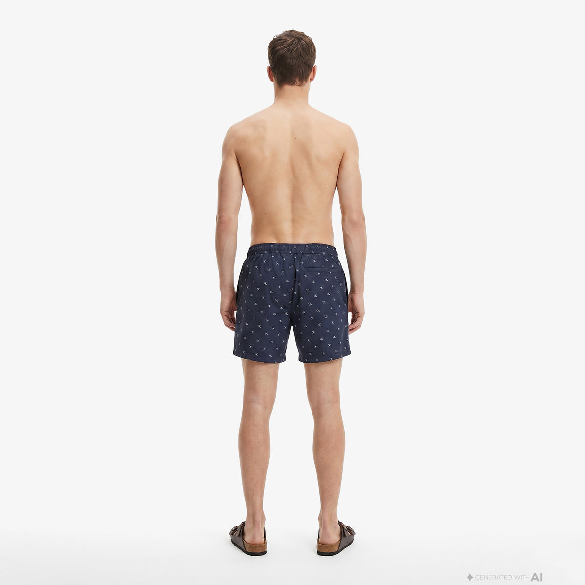 Calvin Klein Medium Drawstring Covered Erkek Mavi Deniz Şortu