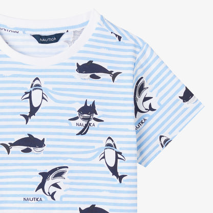 Nautica Erkek Çocuk Mavi Regular Fit Baskılı T-shirt