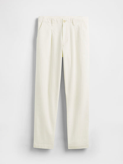 Kırık Beyaz Gap × Dôen Pileli Denim Pantolon