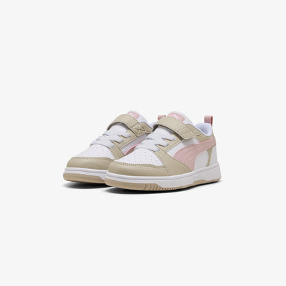 Puma Rebound V6 Low Çocuk Krem/pembe Spor Ayakkabı
