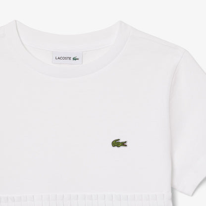Lacoste Kız Çocuk Bisiklet Yaka Beyaz T-shirt