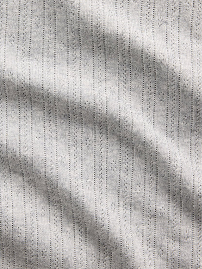 Gri Pointelle Bisiklet Yaka T-shirt