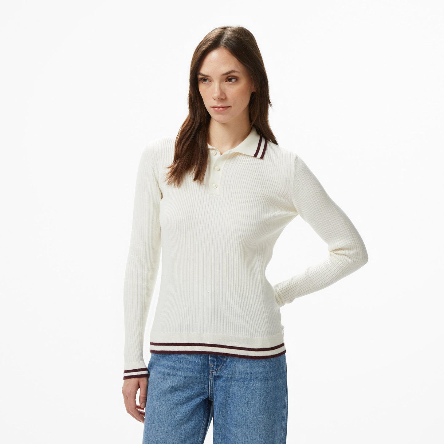 Nautica Kadın Kahverengi Regular Fit Kazak