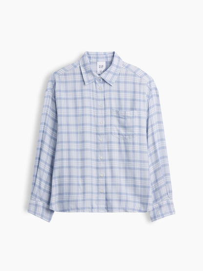 Açık Mavi Flannel Oversized Gömlek