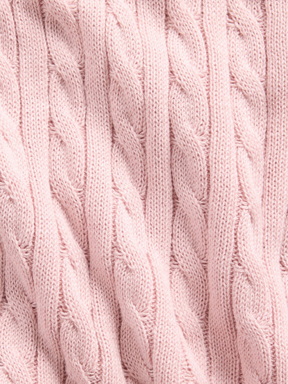 Pembe Kids %100 Pamuk Cable Örgü Kazak Etek