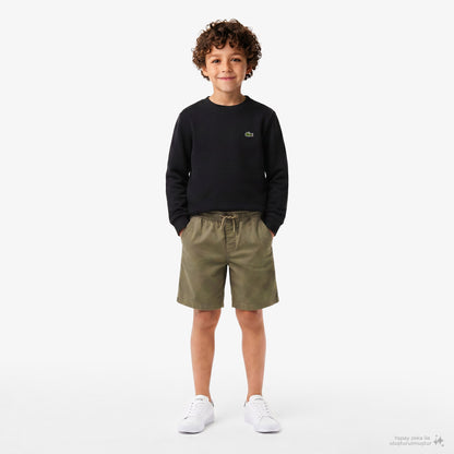 Lacoste Çocuk Bisiklet Yaka Siyah Sweatshirt