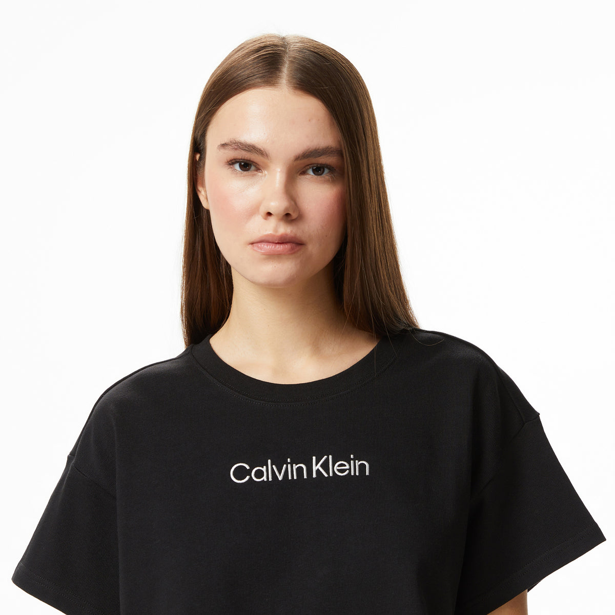 Calvin Klein Cropped Kadın Siyah T-shirt