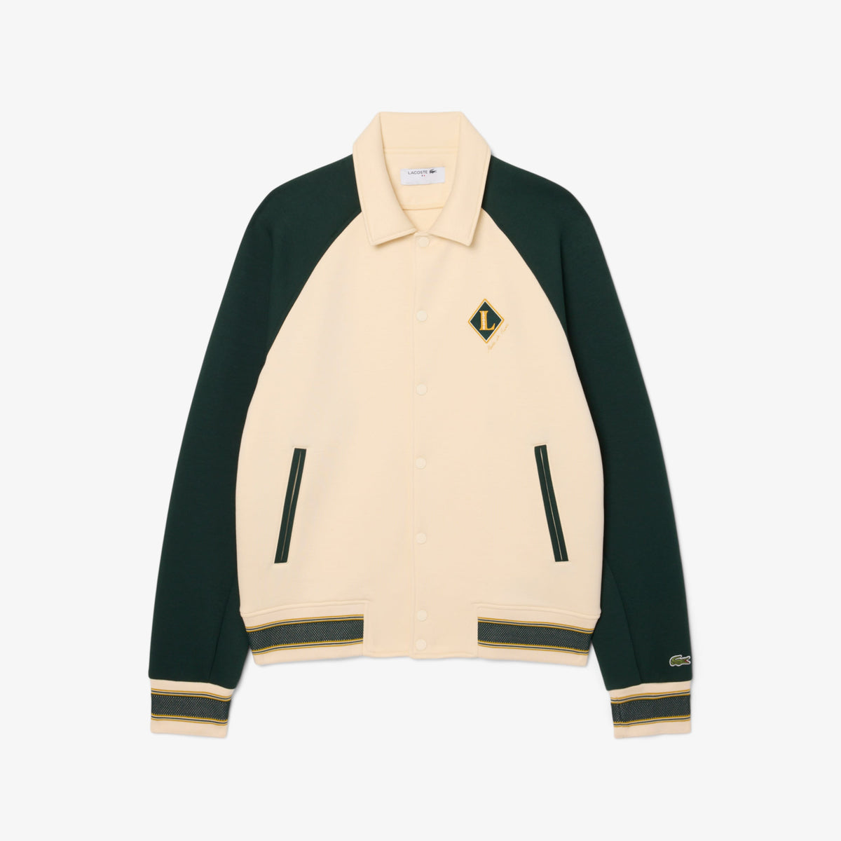 Lacoste Erkek Classic Fit Renk Bloklu Bej Ceket