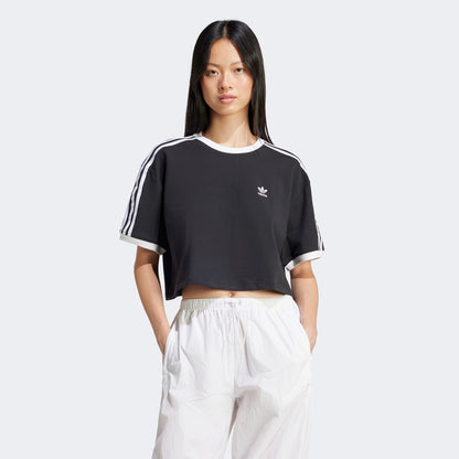 Adidas Adicolor 3 Stripes Kadın Siyah Crop T-shirt