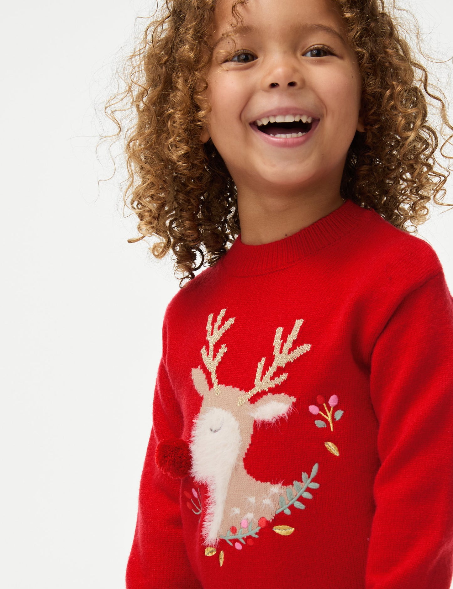 Geyik Desenli Christmas Kazak (1-8 Yaş)
