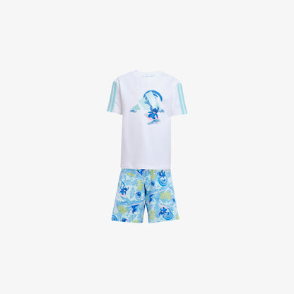 Adidas Disney Lilo&stich Çocuk Beyaz/mavi Şort Takımı