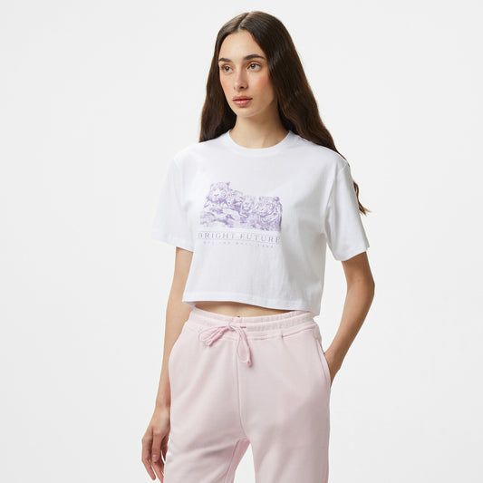 Vans Bright Future Relaxed Crop Ss Çocuk Beyaz T-shirt