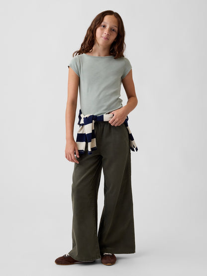 Haki Easy Wide-leg Utility Pantolon