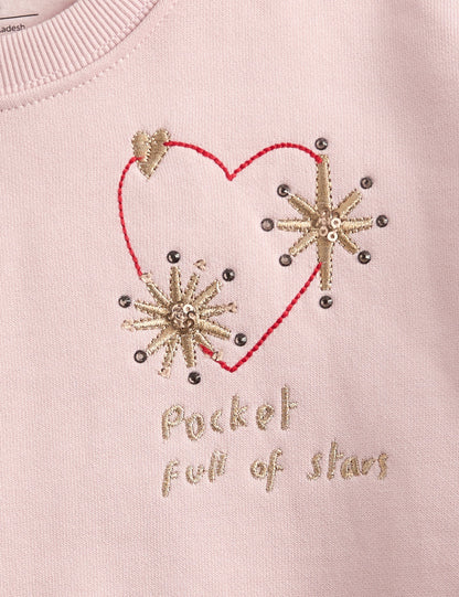 Pamuk Karışımlı Desenli Sweatshirt (2-10 Yaş)