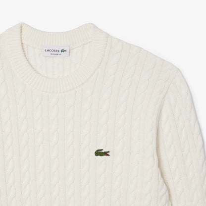 Lacoste Erkek Regular Fit Bisiklet Yaka Krem Kazak
