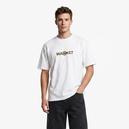 Market Smiley Doodle Erkek Beyaz T-shirt