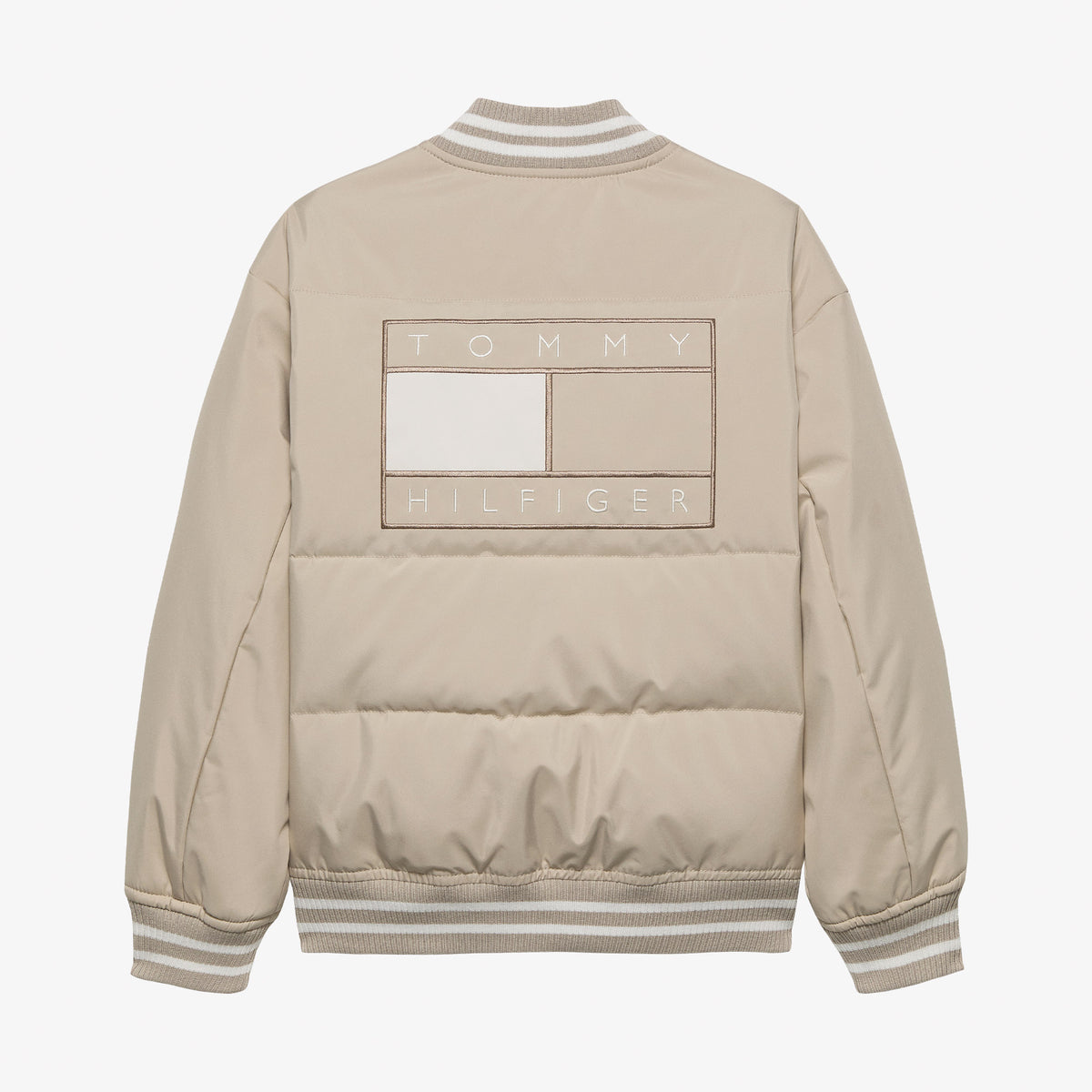 Tommy Hilfiger Padded Graphic Bomber Çocuk Bej Ceket